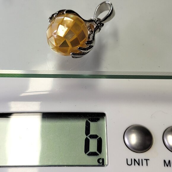 Yellow Pendant Healing Hands  Pendant With Silver tone Chain - Picture 11 of 11